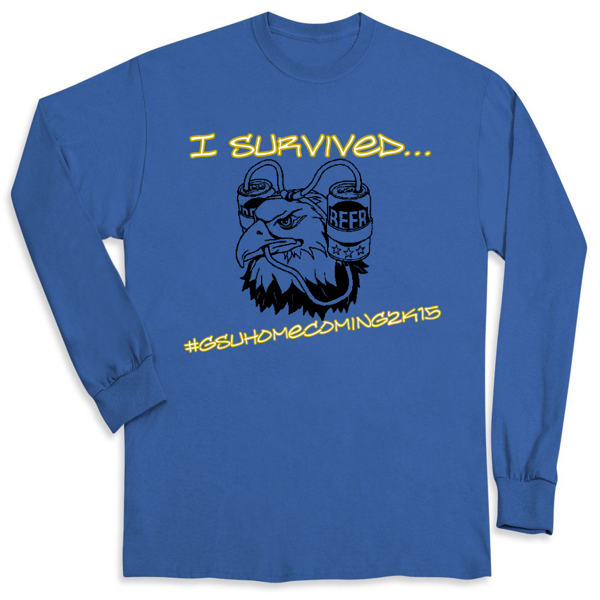 Picture of I survived....#GSUHomecoming2k15 Basic Fit Unisex Long Sleeve Tee