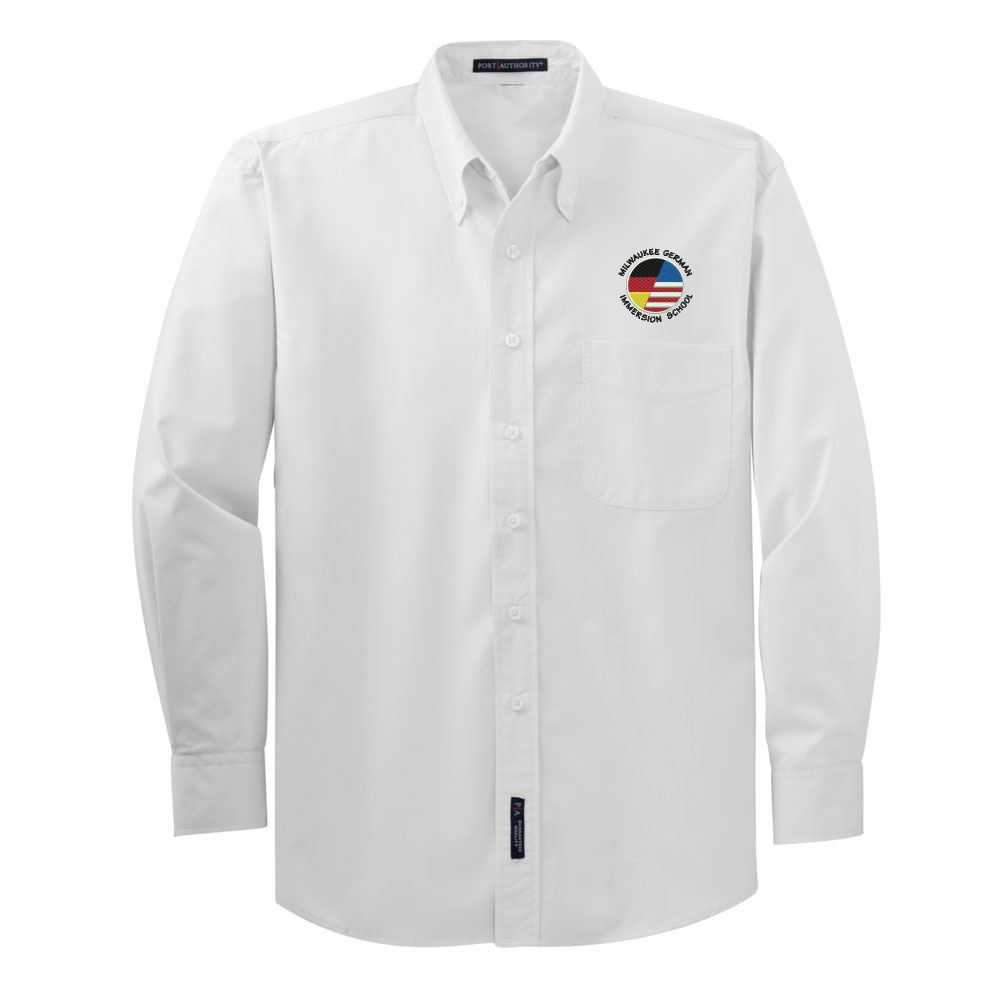 MGIS Long Sleeve Button Down Shirt - White | Ink to the People | T ...