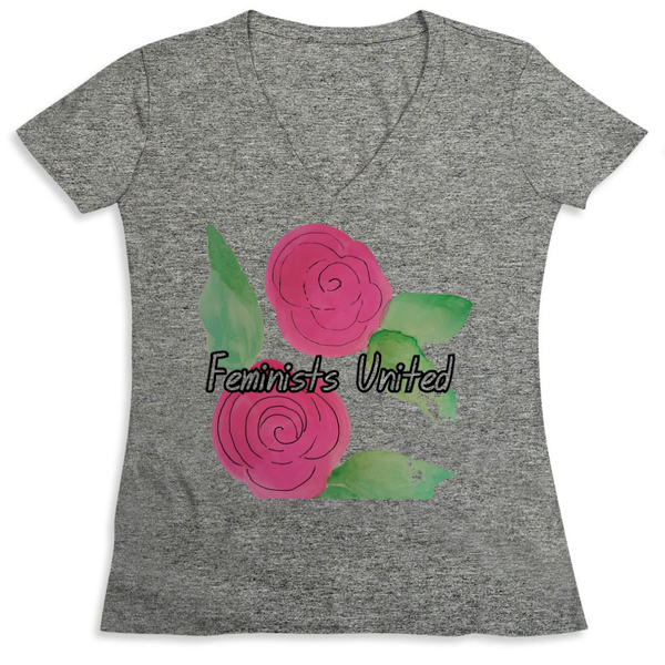 Picture of Feminists United Ladies Deep V-Neck Tee