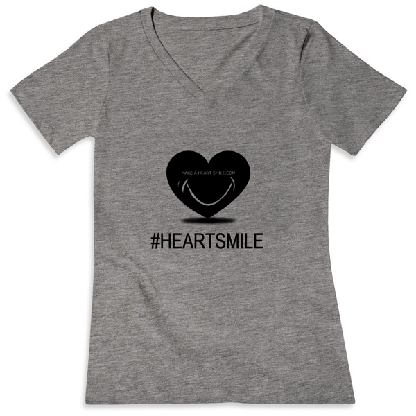 Picture of MAKE A HEART SMILE T-SHIRT   Ladies V-Neck Tee