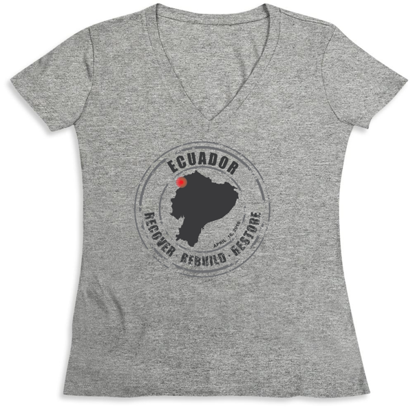 Picture of Ecuador Earthquake Relief Effort Ladies Deep V-Neck Tee